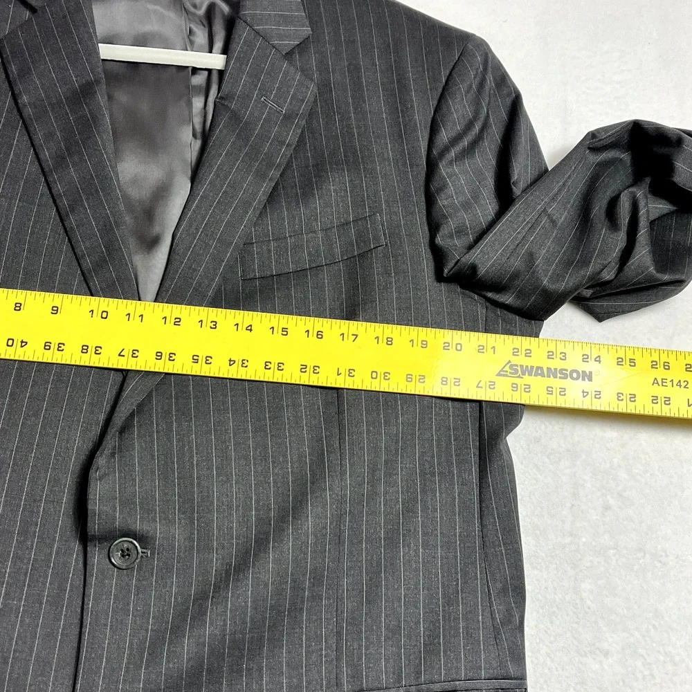 Brooks Brothers 1818 Madison Blazer Mens 44L/W39 Gray Striped Suit Jacket Wool